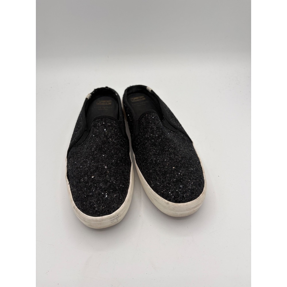 Keds x Kate Spade Black Glitter Mule Slip On Sneakers WF61656 Womens 9